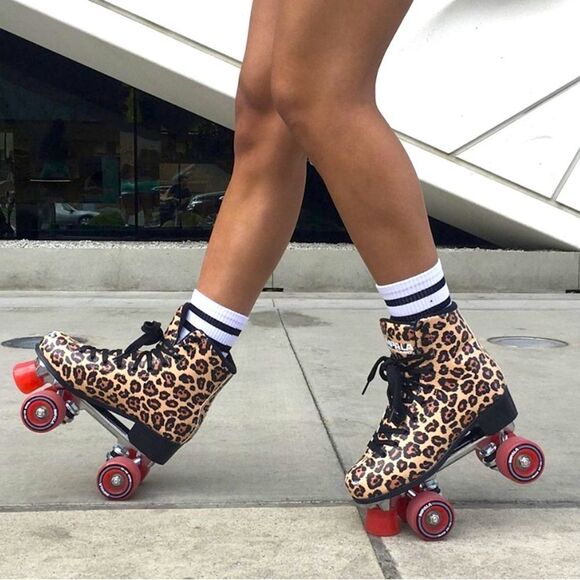 Impala leopard print Roller Skates new condition size 5 - Picture 2 of 10